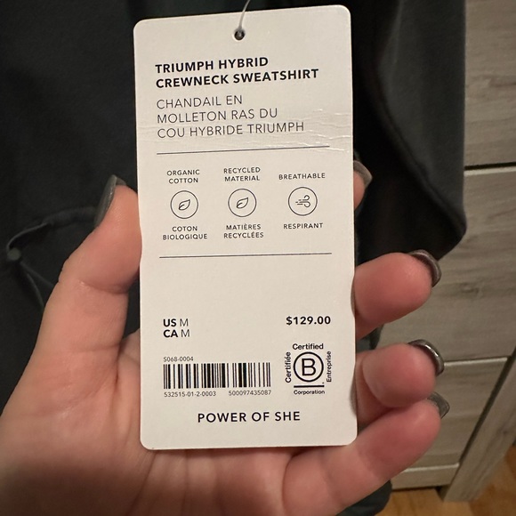 NWT Athleta Triumph Hybrid Crewneck Sweatshirt - Picture 7 of 13